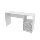 Ver imagem 7 de Conjunto 2 Peças com Escrivaninha com Ripado 2 Gavetas 1 Nicho com Cadeira para Escritório Diretor Tela Mesh Branco