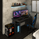 Ver imagem 1 de Mesa Gamer Vênus 2 Prateleiras Preto Fosco - Panorama Móveis