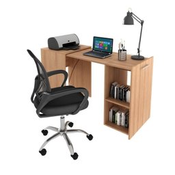 Kit 2 Peças com Escrivaninha Retrátil para Escritório com Cadeira para Escritório Diretor Tela Mesh - 2