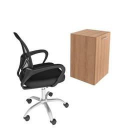 Kit 2 Peças com Escrivaninha Retrátil para Escritório com Cadeira para Escritório Diretor Tela Mesh - 3