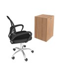 Ver imagem 3 de Kit 2 Peças com Escrivaninha Retrátil para Escritório com Cadeira para Escritório Diretor Tela Mesh