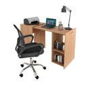 Ver imagem 2 de Conjunto 2 Peças com Escrivaninha Retrátil para Escritório com Cadeira para Diretor Tela Mesh Amêndoa Preto Marrom