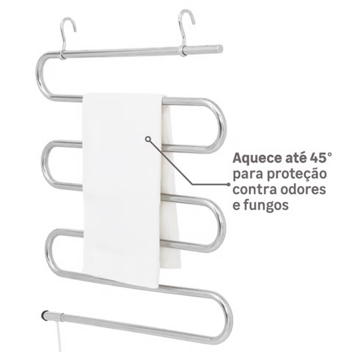 Toalheiro Elétrico 220v Inox Aquecedor Térmico Secador de Toalhas Round ...