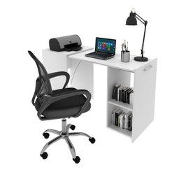 Kit 2 Peças com Escrivaninha Retrátil para Escritório com Cadeira para Escritório Diretor Tela Mesh - 2