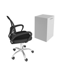 Kit 2 Peças com Escrivaninha Retrátil para Escritório com Cadeira para Escritório Diretor Tela Mesh - 3