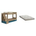 Ver imagem 3 de Treliche Infantil com Cama Auxiliar 3 Colchões Marrom/Aveiro Oak/Azul Secreto