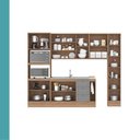 Ver imagem 7 de Cozinha Completa com Balcão Milla Sense Soft 12 Portas 3 Gavetas MDF MDP Nogal com Cinza Titânio