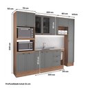 Ver mais imagens de Cozinha Completa com Balcão Milla Sense Soft 12 Portas 3 Gavetas MDF MDP Nogal com Cinza Titânio