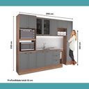 Ver imagem 3 de Cozinha Completa com Balcão Milla Sense Soft 12 Portas 3 Gavetas MDF MDP Nogal com Cinza Titânio