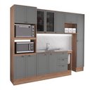 Ver imagem 5 de Cozinha Completa com Balcão Milla Sense Soft 12 Portas 3 Gavetas MDF MDP Nogal com Cinza Titânio