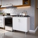 Ver imagem 1 de Balcão de Cozinha para Cooktop 0,80m 4 ou 5 Bocas 2 Portas Turim