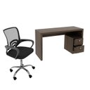 Ver imagem 4 de Kit 2 Peças com Escrivaninha ME4130 e Cadeira para Escritório Tela Mesh
