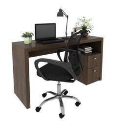 Kit 2 Peças com Escrivaninha ME4130 e Cadeira para Escritório Tela Mesh - 3