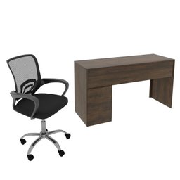 Kit 2 Peças com Escrivaninha ME4130 e Cadeira para Escritório Tela Mesh - 2