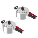 Ver imagem 1 de Kit com 2 Panelas de Pressão Clock 3 Litros Original Polida Fechamento Interno