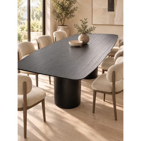 Mesa de Jantar Retangular 220x120cm Duo Cone - Ébano