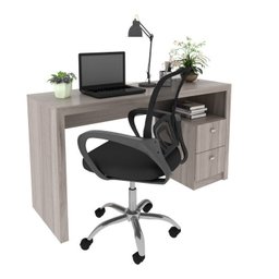 Kit 2 Peças com Escrivaninha ME4130 e Cadeira para Escritório Tela Mesh - 2