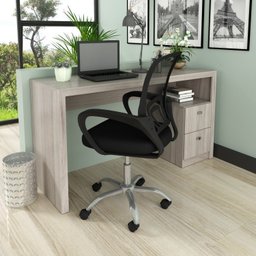Kit 2 Peças com Escrivaninha ME4130 e Cadeira para Escritório Tela Mesh - 1