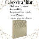 Ver imagem 3 de Cabeceira Solteiro 88 cm Milan Veludo Bege Soon