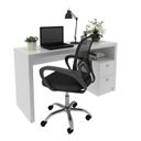 Ver imagem 2 de Conjunto 2 Peças com Escrivaninha ME4130 e Cadeira para Escritório Tela Mesh Branco Preto