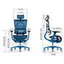 Ver imagem 2 de Cadeira Ergonômica Ergohaus Azurex com Apoio para Pernas e Encosto Ajustável - Azul