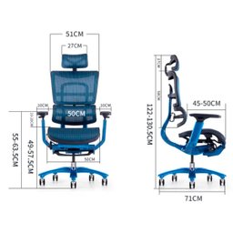 Cadeira Ergonômica Ergohaus Azurex com Apoio para Pernas e Encosto Ajustável - Azul - 2