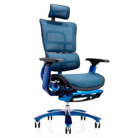 Cadeira Ergonômica Ergohaus Azurex com Apoio para Pernas e Encosto Ajustável - Azul