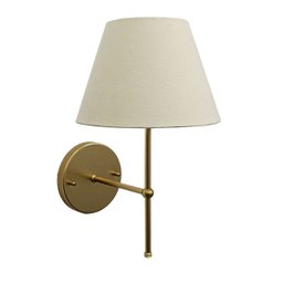 Arandela Luminária de Parede Clássica Dourado com Cúpula Algodão Bege Ref 19 - 4