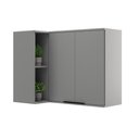 Ver imagem 1 de Armário Aéreo Cozinha Modulado Alpha 2505 Canto Reto C/ 2 Portas 94cm Cinza - Carraro
