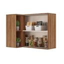 Ver imagem 2 de Armário Aéreo Cozinha Modulado Alpha 2505 Canto Reto C/ 2 Portas 94cm Cinza - Carraro