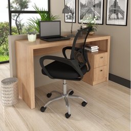 Kit 2 Peças com Escrivaninha ME4130 e Cadeira para Escritório Tela Mesh - 1