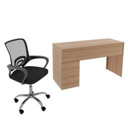Kit 2 Peças com Escrivaninha ME4130 e Cadeira para Escritório Tela Mesh - 3