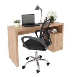 Kit 2 Peças com Escrivaninha ME4130 e Cadeira para Escritório Tela Mesh - 2
