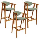 Ver imagem 1 de Kit 03 Banquetas Alta para Cozinha Bancada Bar Sala de Jantar Fixa Cecília L02 Bouclê Oliva - Lyam