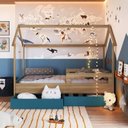 Ver imagem 1 de Cama Infantil Montessoriana 2 Gavetões Inferiores 1 Colchão
