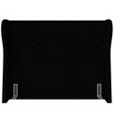 Ver imagem 4 de Kit Cabeceira Cama Box Casal 140 Cm Madrid com Puff Recamier Santorini Bouclê Preto - Lyam Decor