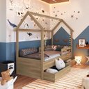 Ver imagem 1 de Cama Infantil Montessoriana 2 Gavetões Inferiores 1 Colchão