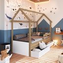 Ver imagem 1 de Cama Infantil Montessoriana 2 Gavetões Inferiores 1 Colchão