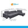Sofá 7 Lugares de Canto Retrátil Reclinável Pillow Chaise e 3,60 X 2,20m Sttilo Cinza - 5