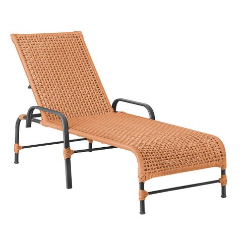 Espreguiçadeira Catar Corda em Náutica Jardim Alumínio Trama