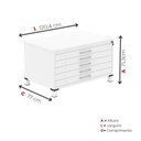 Ver imagem 3 de Mapoteca Mont 5 Gavetas 71,3cm x 120,4cm Aço Branco