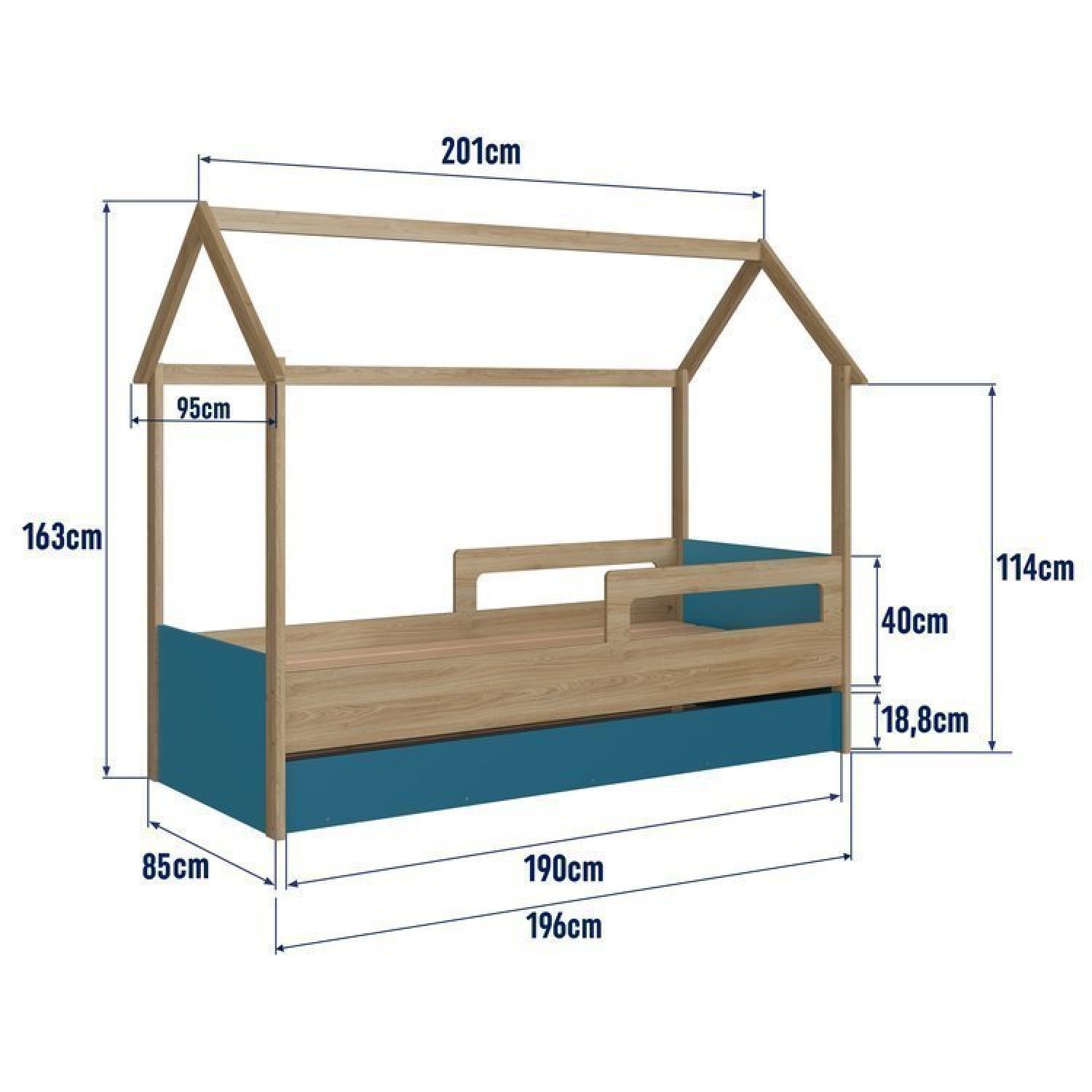 Cama Infantil Montessoriana com Cama Auxiliar 2 Colchões - 12