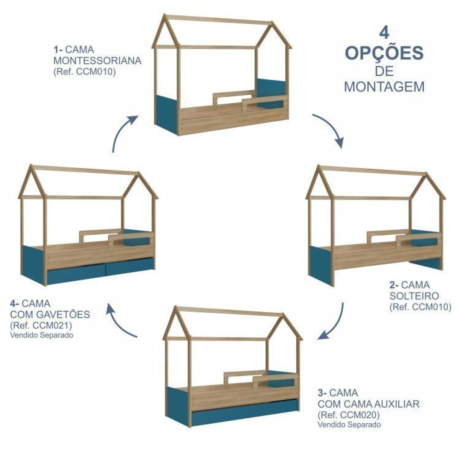 Cama Infantil Montessoriana com Cama Auxiliar 2 Colchões - 11