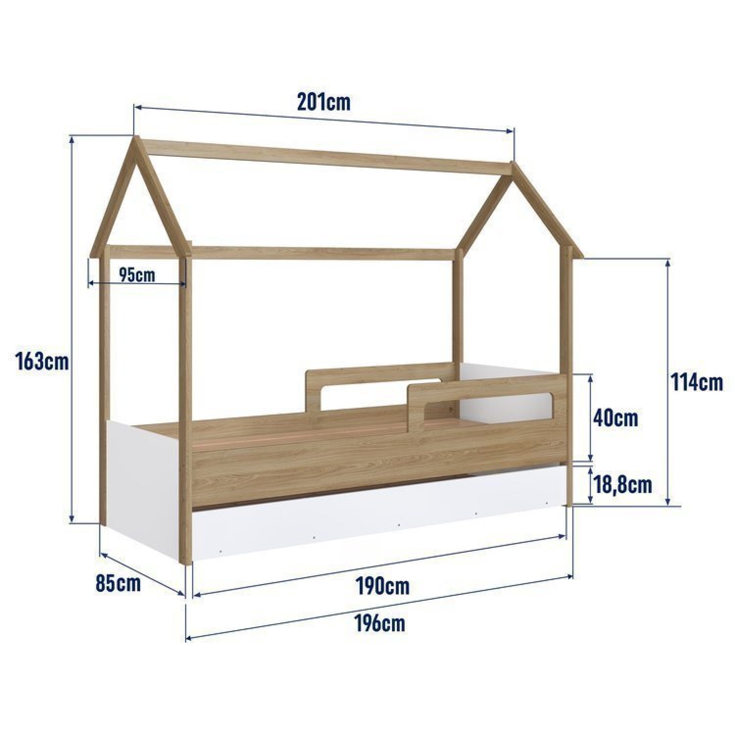 Cama Infantil Montessoriana com Cama Auxiliar 2 Colchões - 12