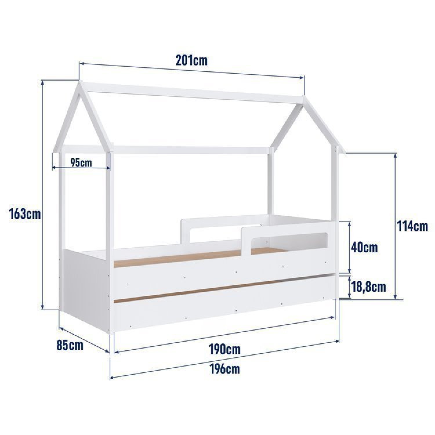 Cama Infantil Montessoriana com Cama Auxiliar 2 Colchões - 9