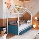 Ver imagem 2 de Cama Infantil Montessoriana com Cama Auxiliar 2 Colchões