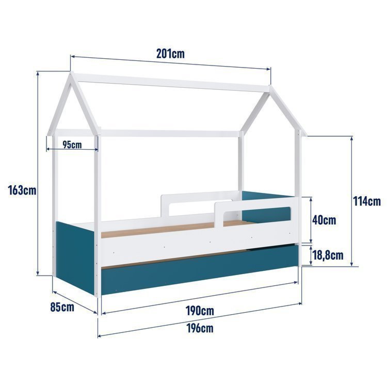 Cama Infantil Montessoriana com Cama Auxiliar 2 Colchões - 12