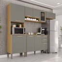 Ver imagem 1 de Cozinha Compacta Modulada 4 Peças 9 Portas 2 Gavetas Bella Cinza/Jequitibá/Granizo