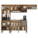 Ver imagem 4 de Cozinha Compacta Modulada 4 Peças 9 Portas 2 Gavetas Bella Cinza/Jequitibá/Granizo
