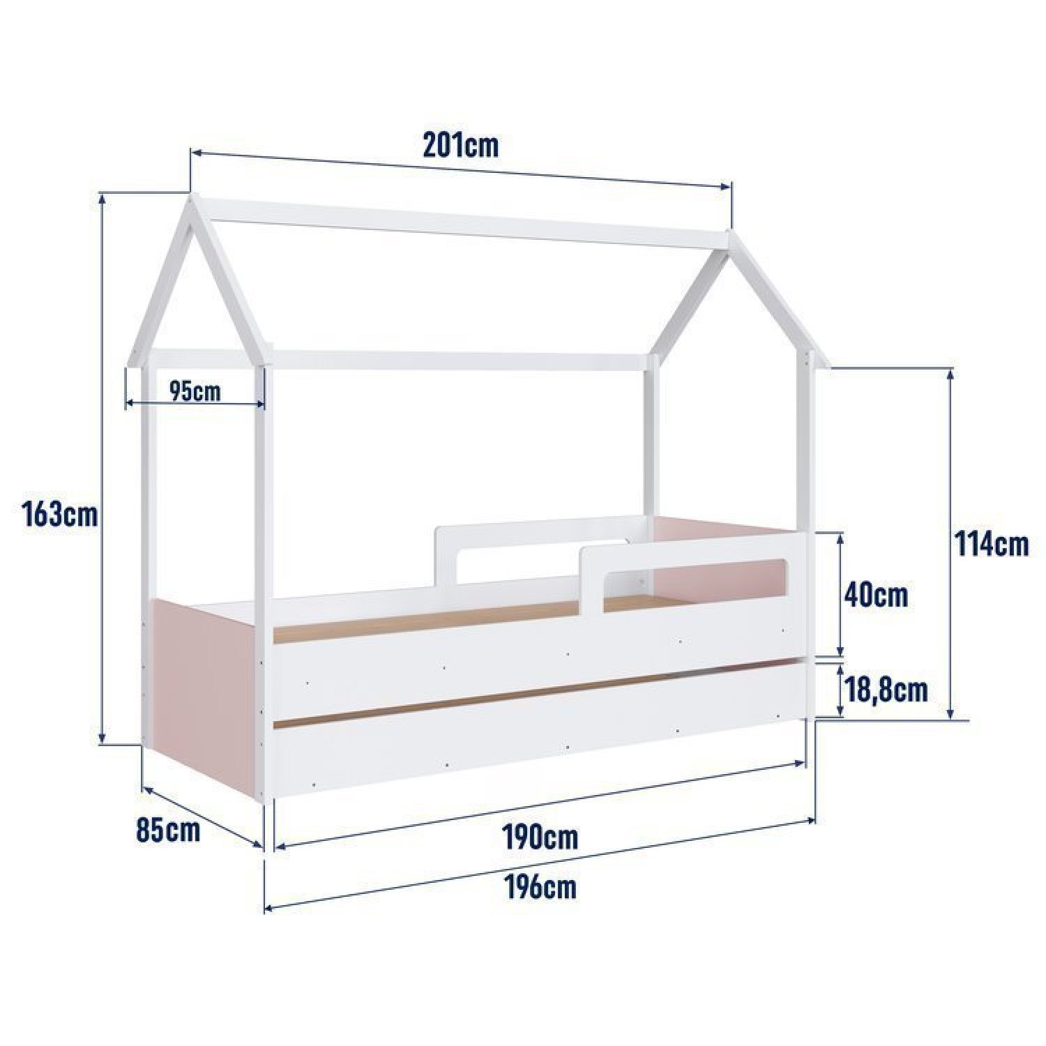 Cama Infantil Montessoriana com Cama Auxiliar 2 Colchões - 9